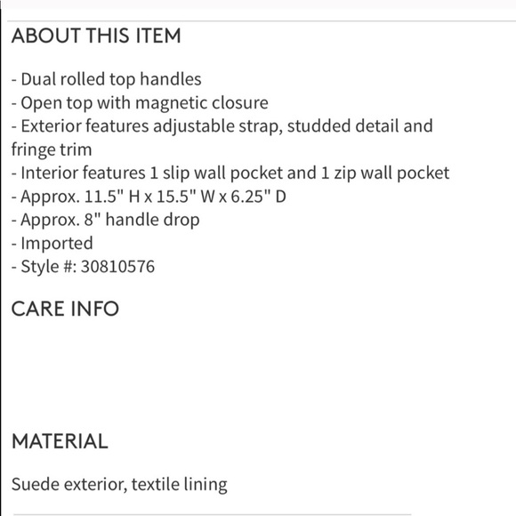 Sam Edelman Suede Leather studded fringe bag - Picture 8 of 8